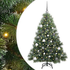 vidaXL K&uuml;nstlicher Weihnachtsbaum mit 150 LEDs Gr&uuml;n 150 cm PE und PVC