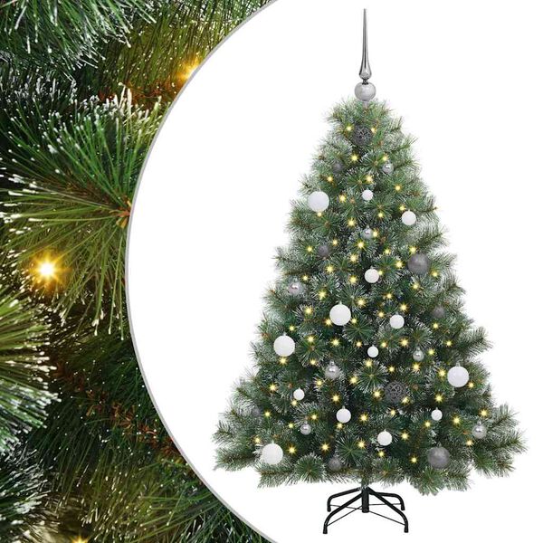 vidaXL K&uuml;nstlicher Weihnachtsbaum mit 150 LEDs Gr&uuml;n 150 cm PE und PVC