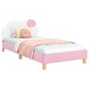 vidaXL Kinderbettgestell mit Kopfteil Rosa 90 x 190 cm PU