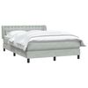 vidaXL Boxspringbett mit Matratze Hellgrau 160x210 cm Samt
