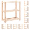 vidaXL Lagerregale 3 B&ouml;den 10 Stk. 80x38x90cm Massivholz Kiefer 150kg