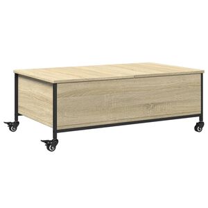 vidaXL Couchtisch mit Rollen Sonoma-Eiche 91x55x34 cm Holzwerkstoff