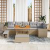 vidaXL Gartensofa-set 9 pcs Beige Poly-Rattan