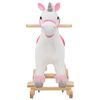 vidaXL Schaukeltier Einhorn Pl&uuml;sch 65x32x58 cm Wei&szlig; und Rosa