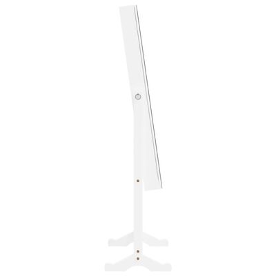 vidaXL Schmuckschrank mit Spiegel & LED-Beleuchtung Freistehend Weiß