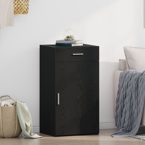 vidaXL Sideboard mit Schubladen Schwarz Eichen-Optik 50 x 42,5 x 93 cm