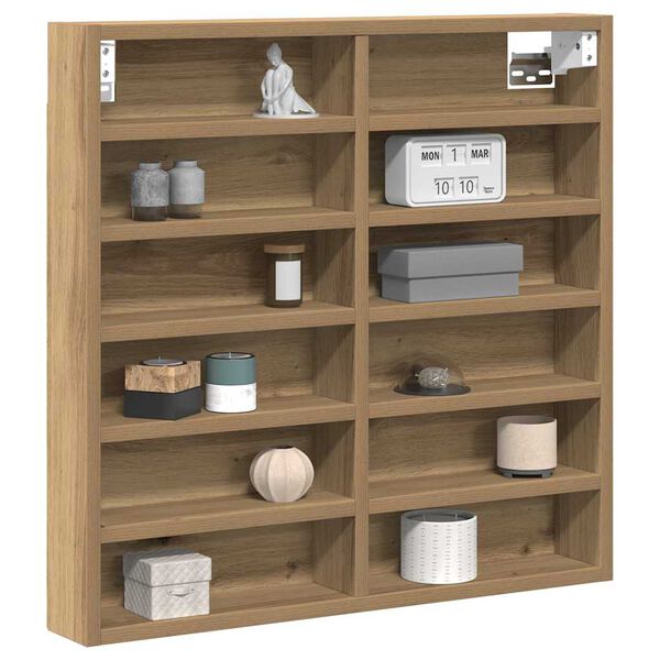 vidaXL Vitrine mit Regal Artisan-Eiche 60 x 8,5 x 58 cm Holzwerkstoff