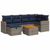 vidaXL 7-tlg. Garten-Sofagarnitur mit Kissen Grau Poly Rattan