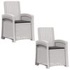 vidaXL Liegesessel Garten Rattan-Optik 2 pcs Wei&szlig; und Anthrazit PP