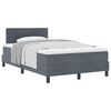 vidaXL Boxspringbett mit Matratze Dunkelgrau 120 x 200 cm Samt