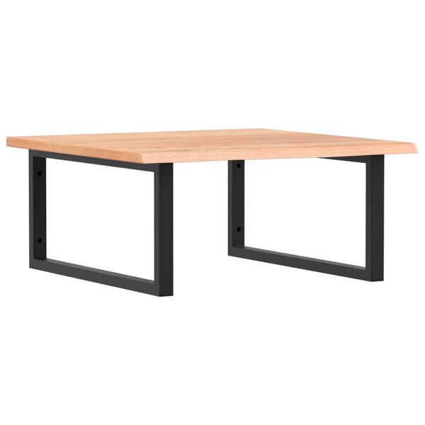 vidaXL Waschtischplatte mit Halterung Stahl und Massivholz Eiche