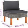 vidaXL 6-tlg. Garten-Lounge-Set mit Kissen Poly Rattan Grau