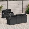 vidaXL Gartensofa-set mit Speicher 6 pcs Schwarz Poly-Rattan
