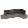 vidaXL Gartensofa-set mit Kissen 5 pcs Grau Poly Rattan