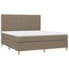 vidaXL Boxspringbett mit Matratze & LED Taupe 180x200 cm Stoff