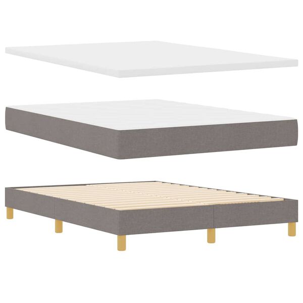 vidaXL Boxspringbett mit Matratze Taupe 160 x 200 cm Stoff