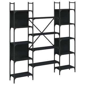 vidaXL B&uuml;cherregal Schwarz 155,5x24x166,5 cm Holzwerkstoff