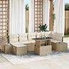 vidaXL Garten-Sofa-Set mit Speicher 8 pcs Beige Poly Rattan