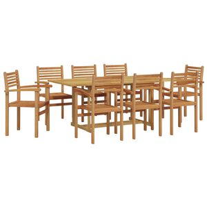 vidaXL Garten Essgruppe 9 pcs Braun Massivholz Teak