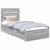 vidaXL Bettrahmen mit Schubladen Sonoma-Grau 90 x 190 cm Holzwerkstoff