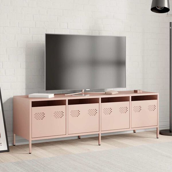 vidaXL TV-Schrank Rosa 135x39x43,5 cm Kaltgewalzter Stahl