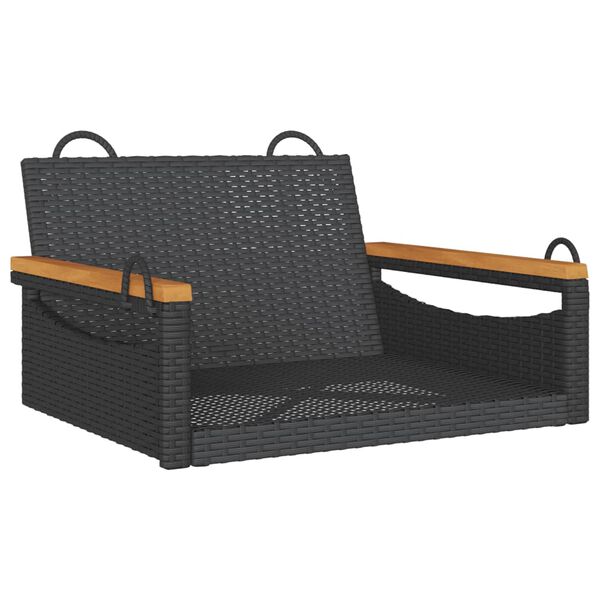 vidaXL H&auml;ngesessel Schwarz 63x62x40 cm Poly Rattan