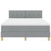 vidaXL Boxspringbett mit Matratze Hellgrau 140 x 190 cm Stoff