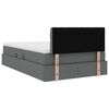 vidaXL Bett mit Stauraum und LED mit LED Dunkelgrau 120 x 190 cm Stoff