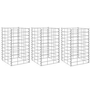 vidaXL Gabionen-Hochbeete 3 Stk. 30x30x50 cm Eisen