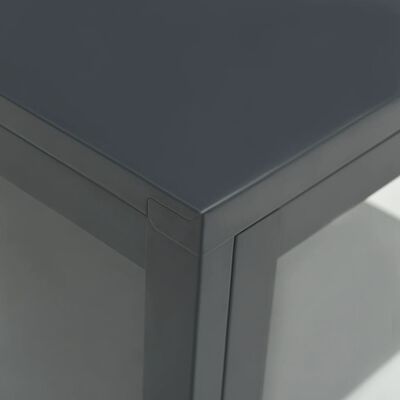 vidaXL Sideboard Anthrazit 38x35x70 cm Stahl und Glas