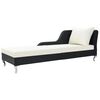 vidaXL Sonnenliege mit Auflage Poly Rattan Schwarz