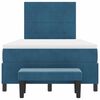 vidaXL Boxspringbett mit Matratze Dunkelblau 120 x 190 cm Samt