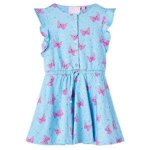 Kinderkleid mit Kn&ouml;pfen &Auml;rmellos Blau 92