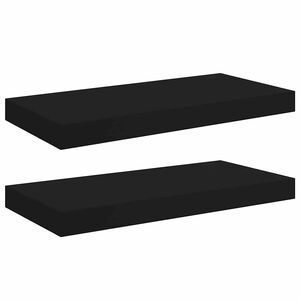 vidaXL Schweberegale 2 Stk. Schwarz 50x23x3,8 cm MDF