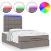 vidaXL Ottoman-Bett mit Matratze & LEDs Taupe 120x190 cm Stoff
