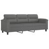 vidaXL 3-Sitzer-Sofa mit Hocker Dunkelgrau 180 cm Mikrofasergewebe