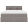 vidaXL Bett mit Stauraum und LED mit Matratze Taupe 140 x 200 cm Stoff