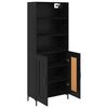 vidaXL Highboard Schwarz Eichen-Optik 69,5 x 34 x 180 cm Holzwerkstoff