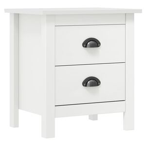 vidaXL Nachttisch Hill Wei&szlig; 46x35x49,5 cm Massivholz Kiefer