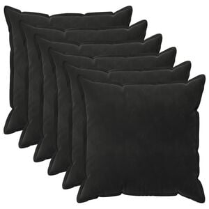 vidaXL Kissenbezug 6 pcs HOUTEN Schwarz 65 x 65 cm Samt