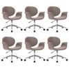 vidaXL Drehbare Esszimmerst&uuml;hle 6 Stk. Taupe Stoff