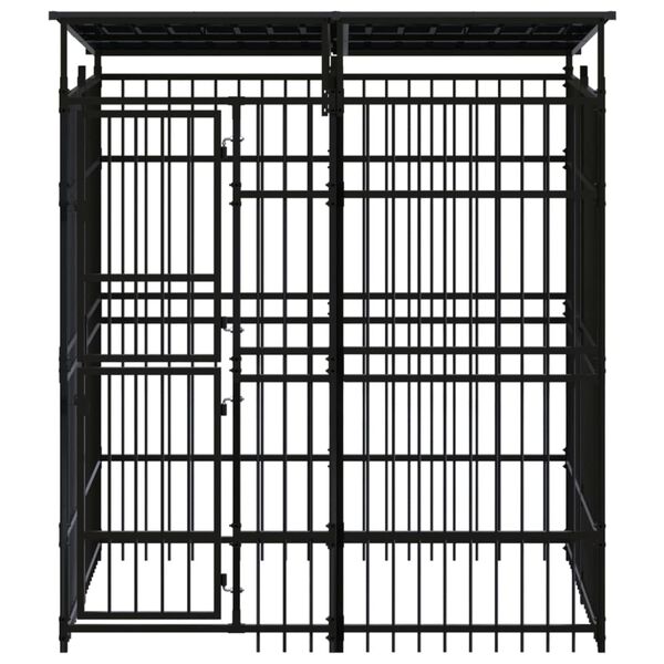 vidaXL Outdoor-Hundezwinger mit Dach Stahl 3,69 m²