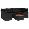 vidaXL Gartensofa-set 7 Stk. Schwarz Poly-Rattan