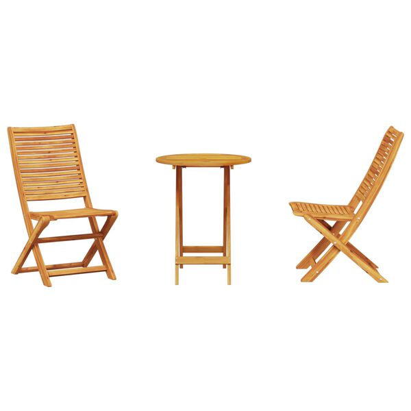 vidaXL Klapp Bistro Set 3 pcs Braun Akazie Massivholz