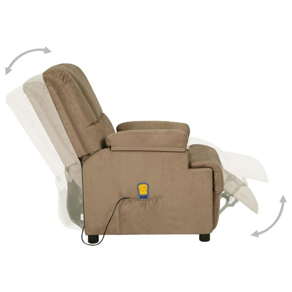vidaXL Massagesessel Taupe Mikrofasergewebe