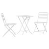 vidaXL Garten Bistro Set 3 pcs Wei&szlig; Stahl