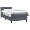 vidaXL Boxspringbett mit Matratze Dunkelgrau 100x220 cm Samt