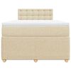 vidaXL Boxspringbett mit Matratze Creme 120x200 cm Stoff