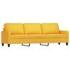 vidaXL 3-tlg. Sofagarnitur mit Kissen Hellgelb Stoff