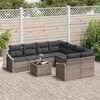 vidaXL Sofa Set mit Kissen mit Kissen 9 pcs Grau Poly Rattan